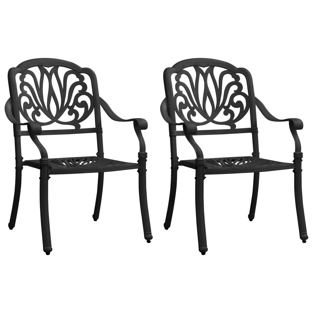 Tuinstoelen 2 st gietaluminium zwart is nu te koop bij PeponiXL, paradijselijk wonen!