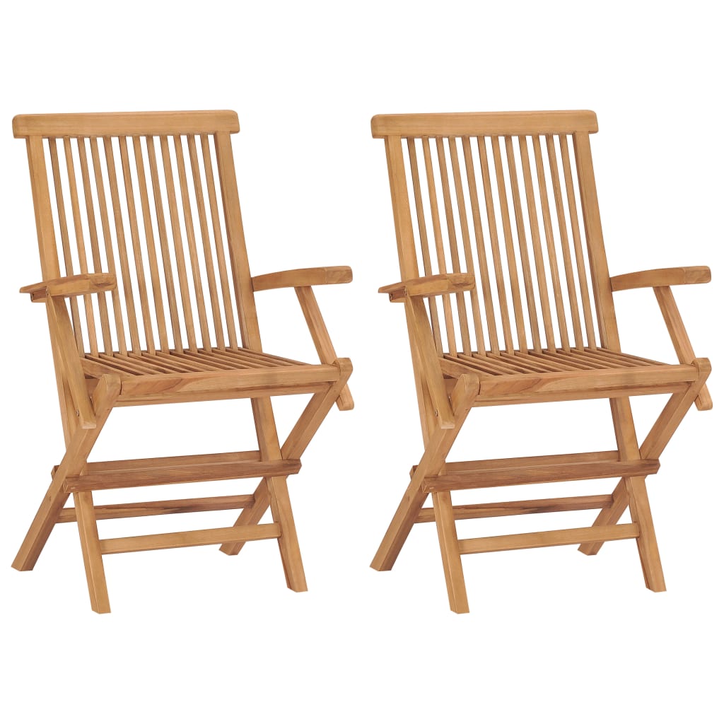 Tuinstoelen 2 st inklapbaar massief teakhout is nu te koop bij PeponiXL, paradijselijk wonen!