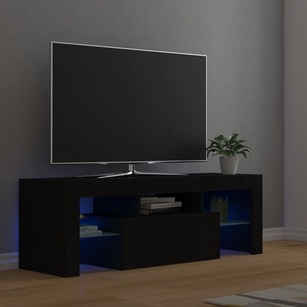 Tv-meubel met LED-verlichting 120x35x40 cm zwart is nu te koop bij PeponiXL, paradijselijk wonen!