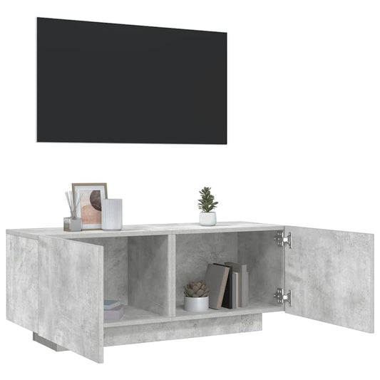 Tv-meubel 100x35x40 cm bewerkt hout betongrijs is nu te koop bij PeponiXL, paradijselijk wonen!