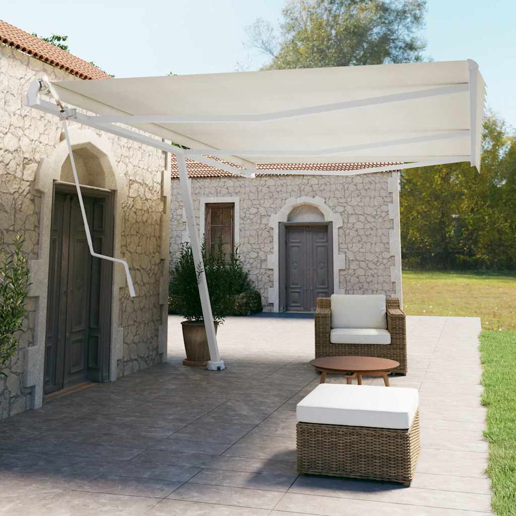 vidaXL Luifelpaalset 600x245 cm ijzer wit