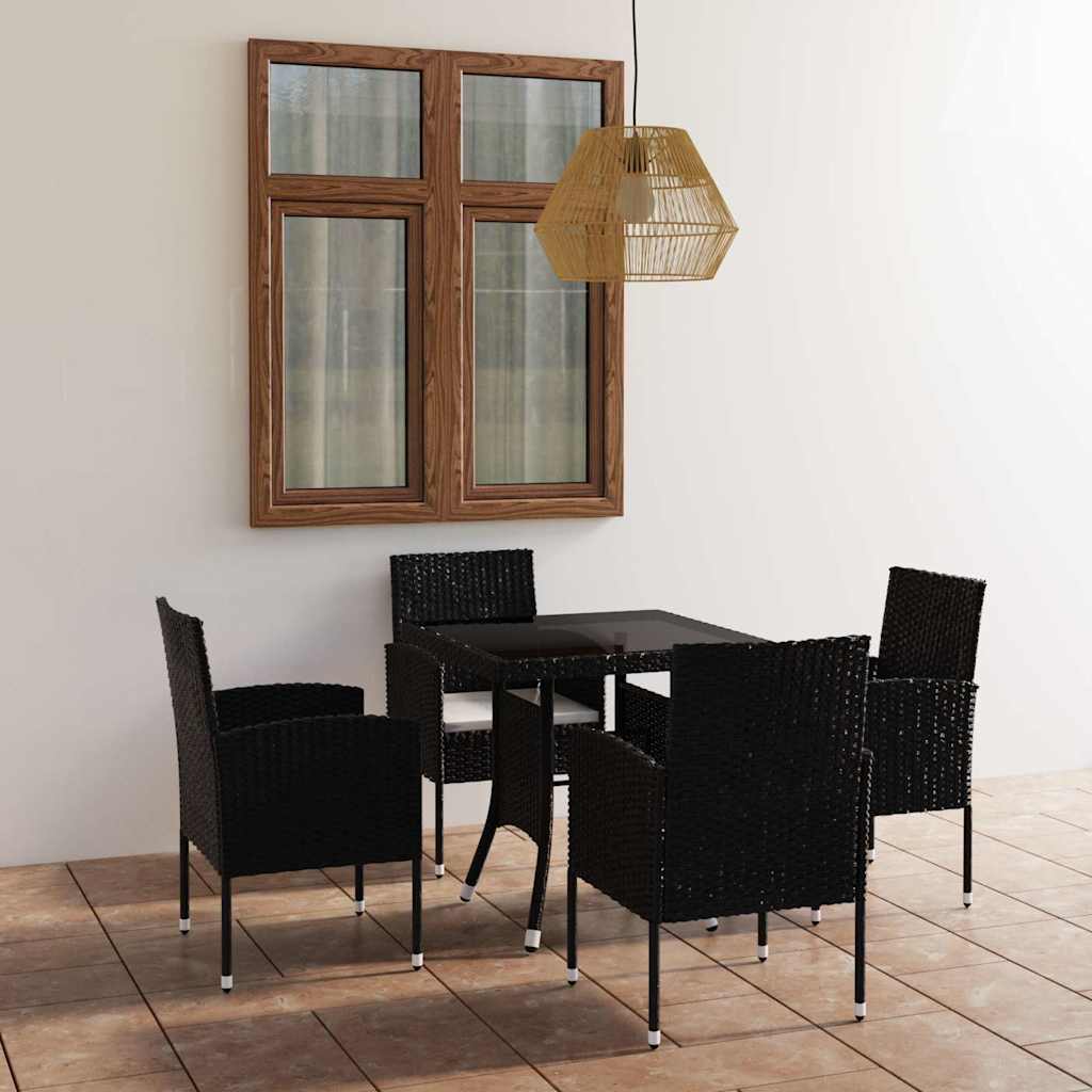 5-delige Tuinset poly rattan zwart is nu te koop bij PeponiXL, paradijselijk wonen!