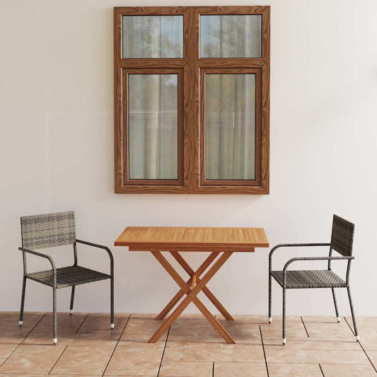 3-delige Tuinset poly rattan en massief acaciahout grijs is nu te koop bij PeponiXL, paradijselijk wonen!