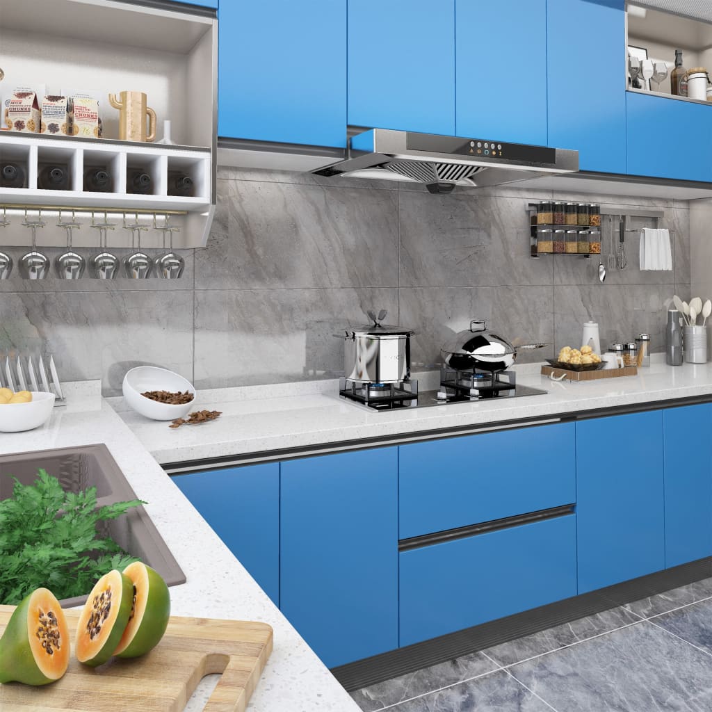 Meubelfolies zelfklevend 2 st 500x90 cm PVC azuurblauw is nu te koop bij PeponiXL, paradijselijk wonen!