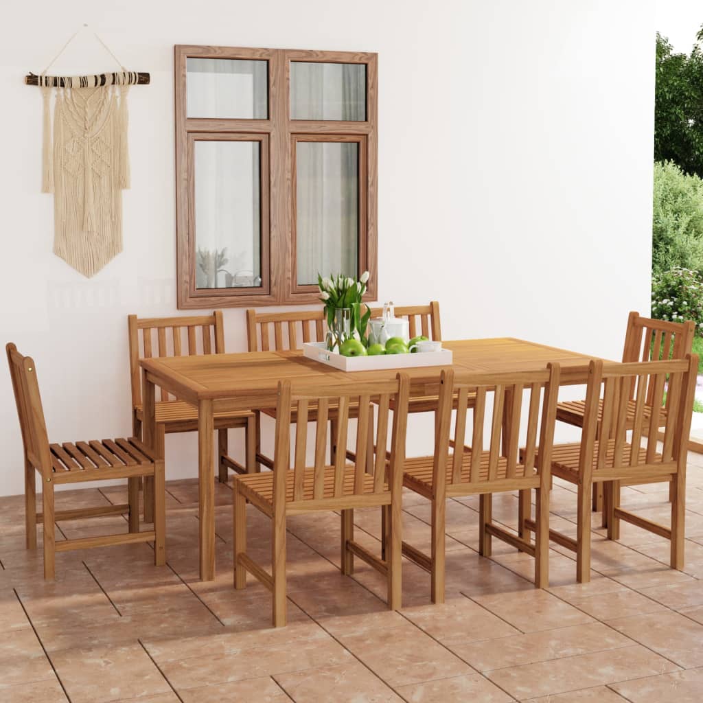 9-delige tuinset 200x100 cm massief teakhout is nu te koop bij PeponiXL, paradijselijk wonen!