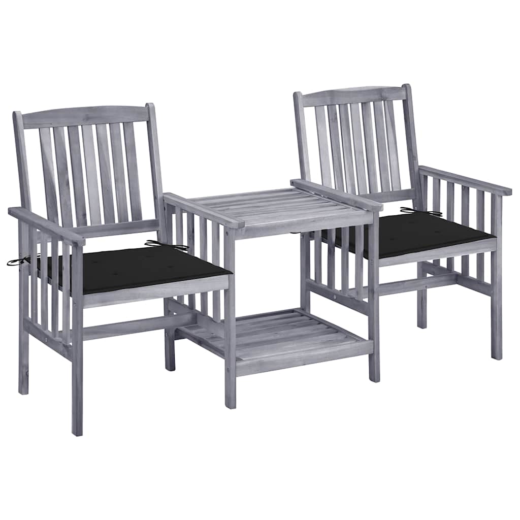 Tuinstoelen met tafeltje en kussens massief acaciahout is nu te koop bij PeponiXL, paradijselijk wonen!