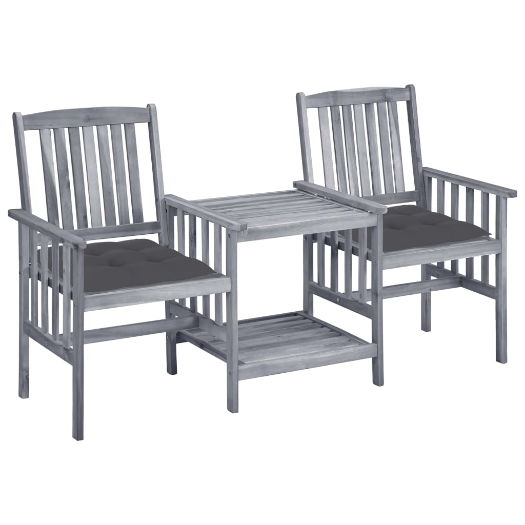 Tuinstoelen met tafeltje en kussens massief acaciahout is nu te koop bij PeponiXL, paradijselijk wonen!