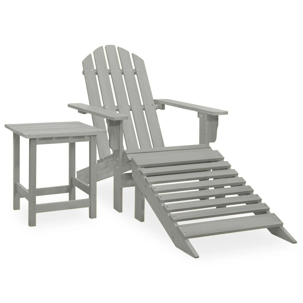 Tuinstoel Adirondack voetenbank tafel massief vurenhout grijs is nu te koop bij PeponiXL, paradijselijk wonen!