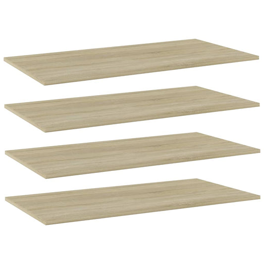 Wandschappen 4 st 80x20x1,5 cm spaanplaat sonoma eikenkleurig is nu te koop bij PeponiXL, paradijselijk wonen!