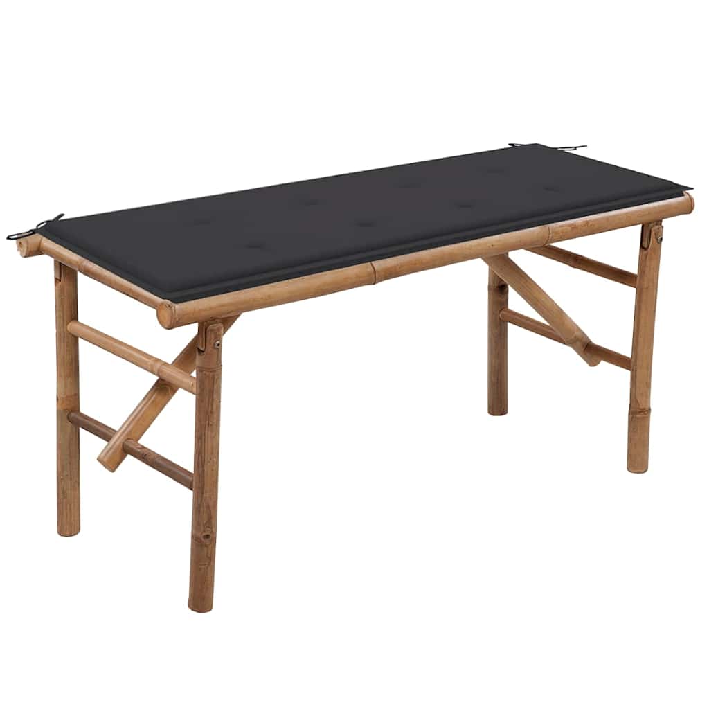 Tuinbank inklapbaar met kussen 118 cm bamboe is nu te koop bij PeponiXL, paradijselijk wonen!