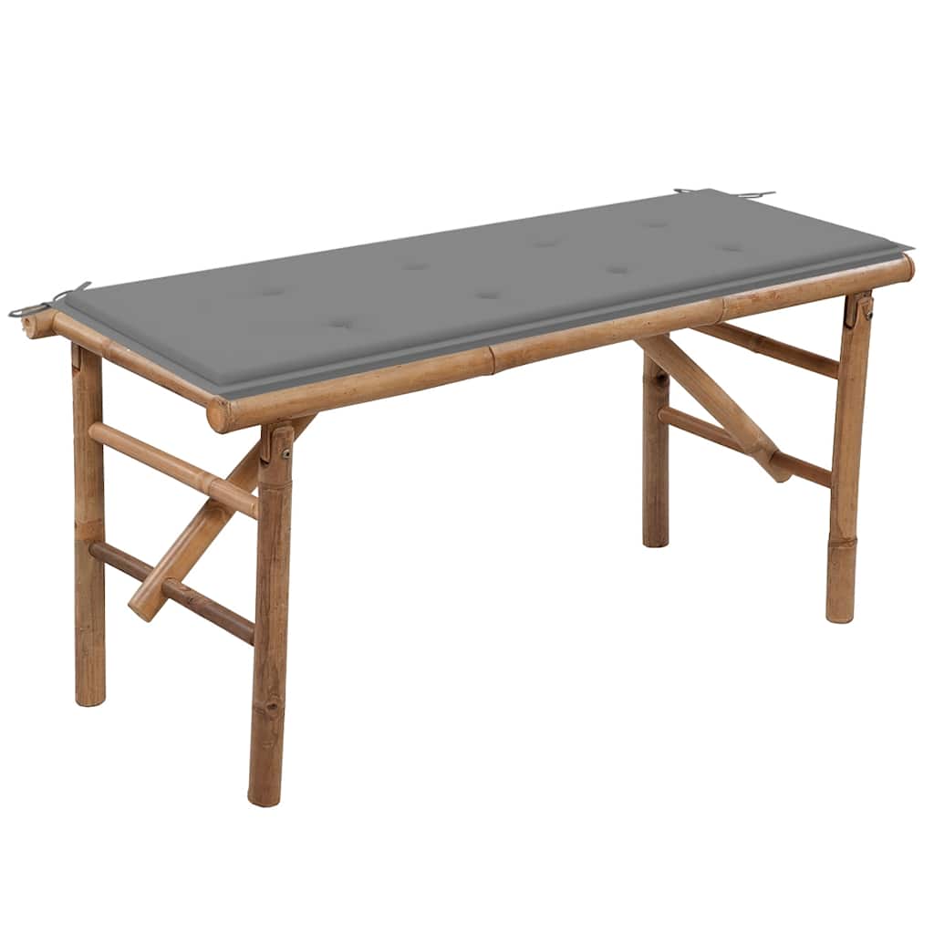 Tuinbank inklapbaar met kussen 118 cm bamboe is nu te koop bij PeponiXL, paradijselijk wonen!