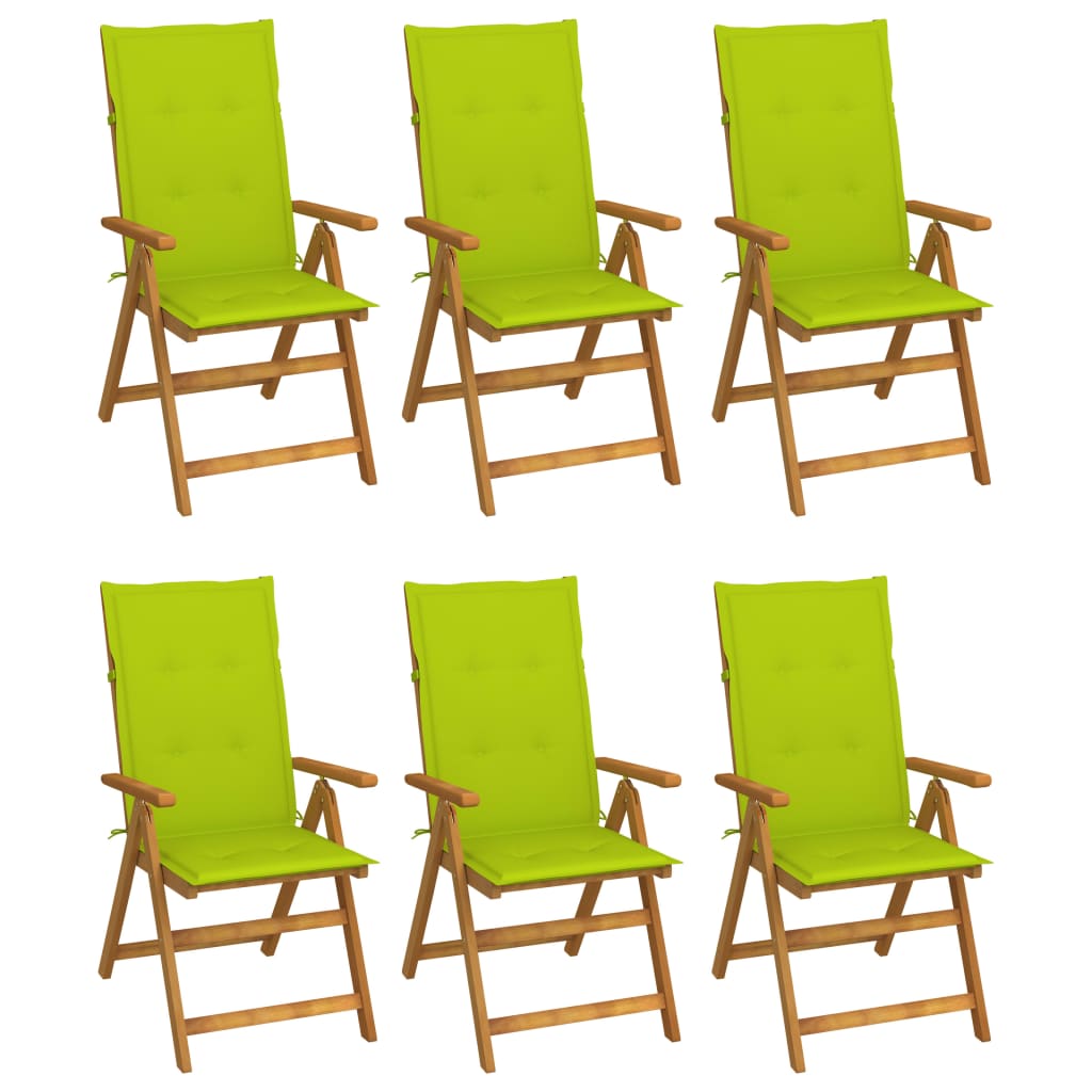 Tuinstoelen 6 st inklapbaar met kussens massief acaciahout is nu te koop bij PeponiXL, paradijselijk wonen!