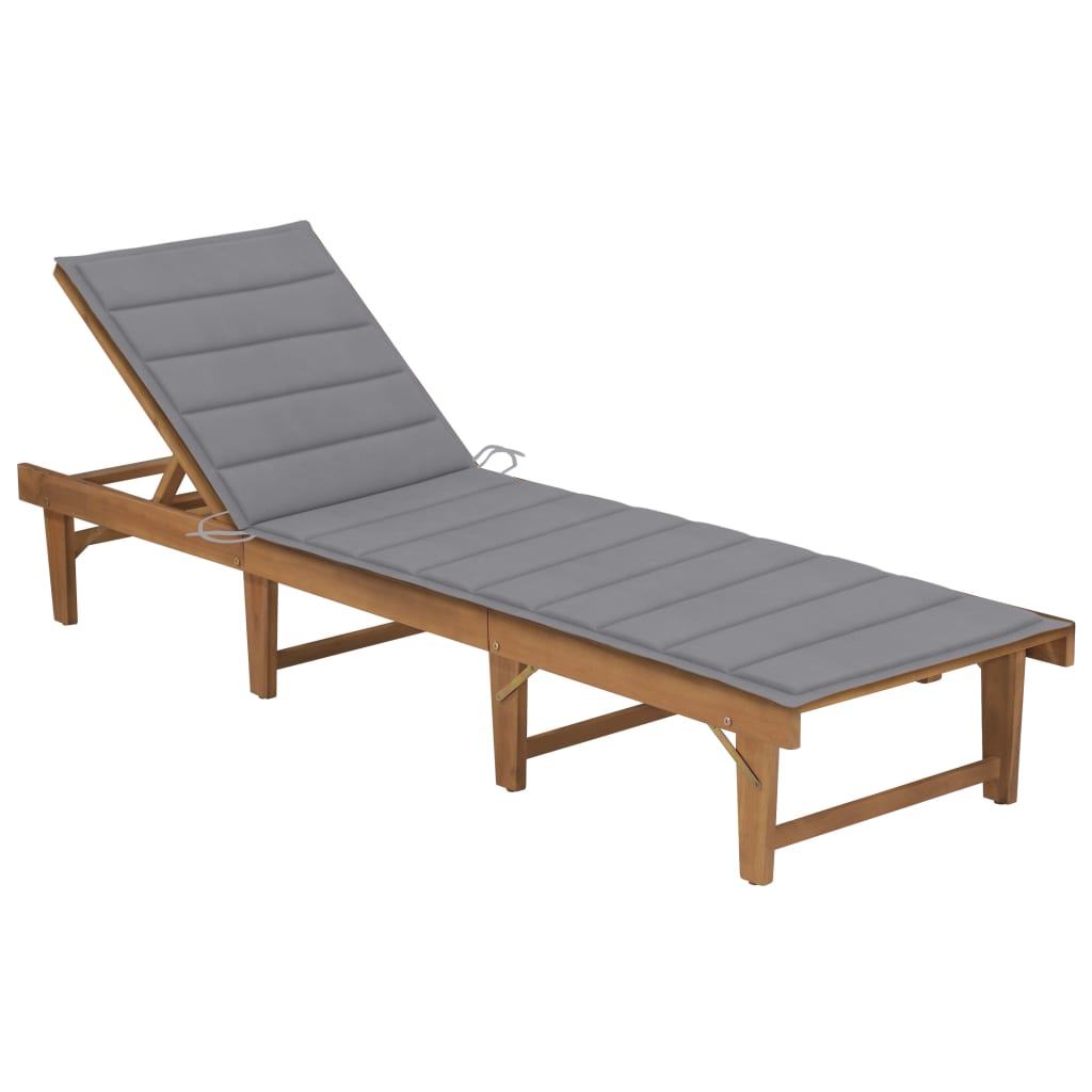 Ligbed inklapbaar met kussen massief acaciahout is nu te koop bij PeponiXL, paradijselijk wonen!