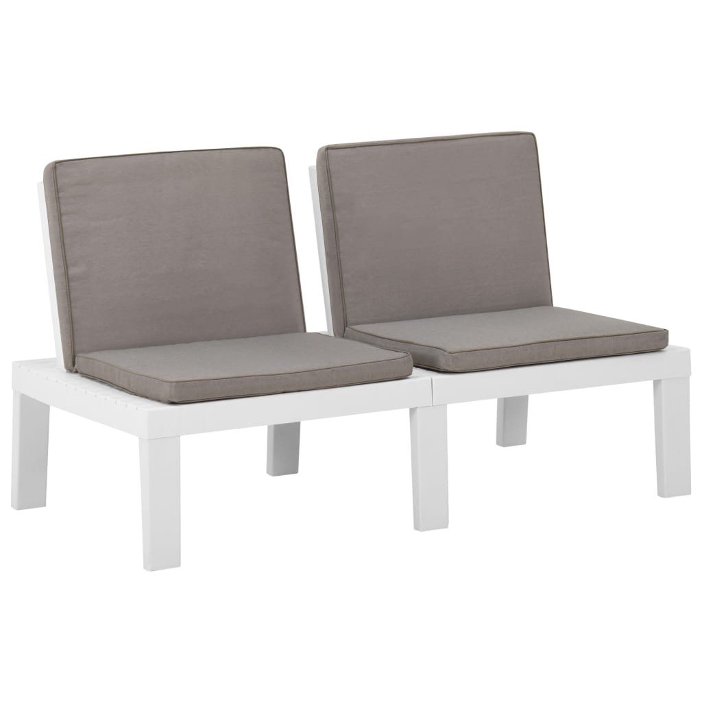 Loungebank met kussen kunststof wit is nu te koop bij PeponiXL, paradijselijk wonen!