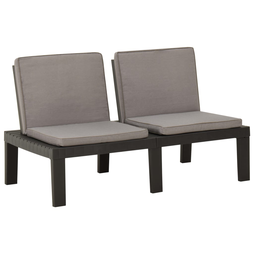 Loungebank met kussen kunststof grijs is nu te koop bij PeponiXL, paradijselijk wonen!