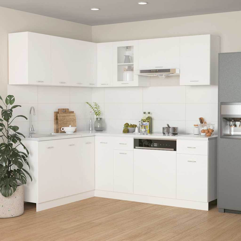 11-delige Keukenkastenset Lyon bewerkt hout wit is nu te koop bij PeponiXL, paradijselijk wonen!