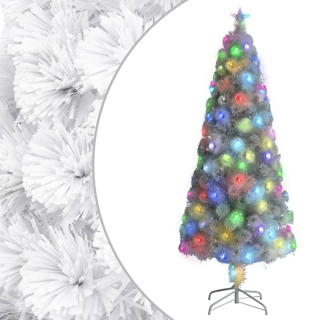 Kunstkerstboom met verlichting 210 cm glasvezel wit is nu te koop bij PeponiXL, paradijselijk wonen!