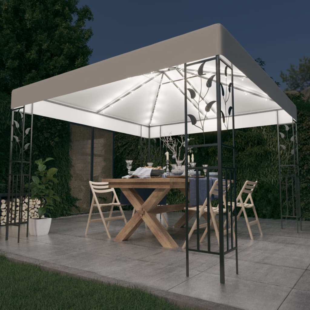 Prieel met LED-lichtslinger 3x3 m wit is nu te koop bij PeponiXL, paradijselijk wonen!