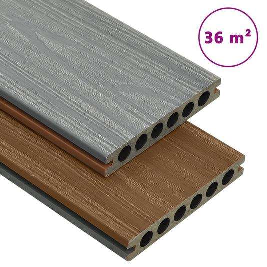 Terrasplanken met accessoires 36 m² 2,2 m HKC bruin en grijs is nu te koop bij PeponiXL, paradijselijk wonen!