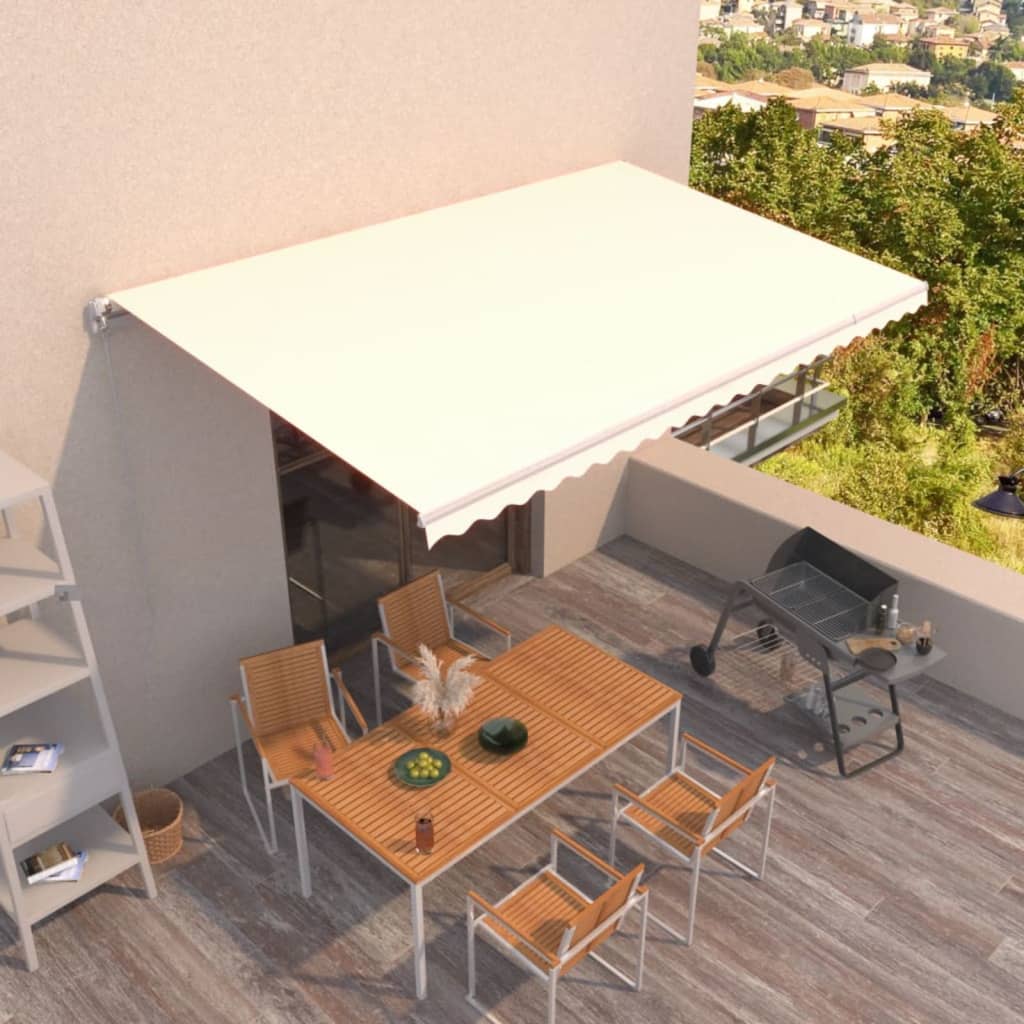 Luifel handmatig uittrekbaar 500x350 cm crèmekleurig is nu te koop bij PeponiXL, paradijselijk wonen!