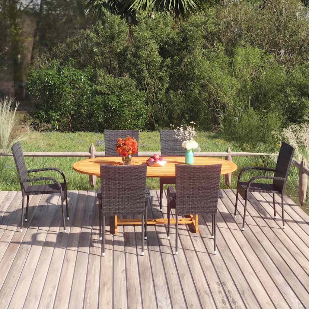 7-delige Tuinset poly rattan zwart is nu te koop bij PeponiXL, paradijselijk wonen!