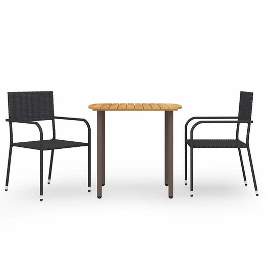 3-delige Tuinset poly rattan zwart is nu te koop bij PeponiXL, paradijselijk wonen!