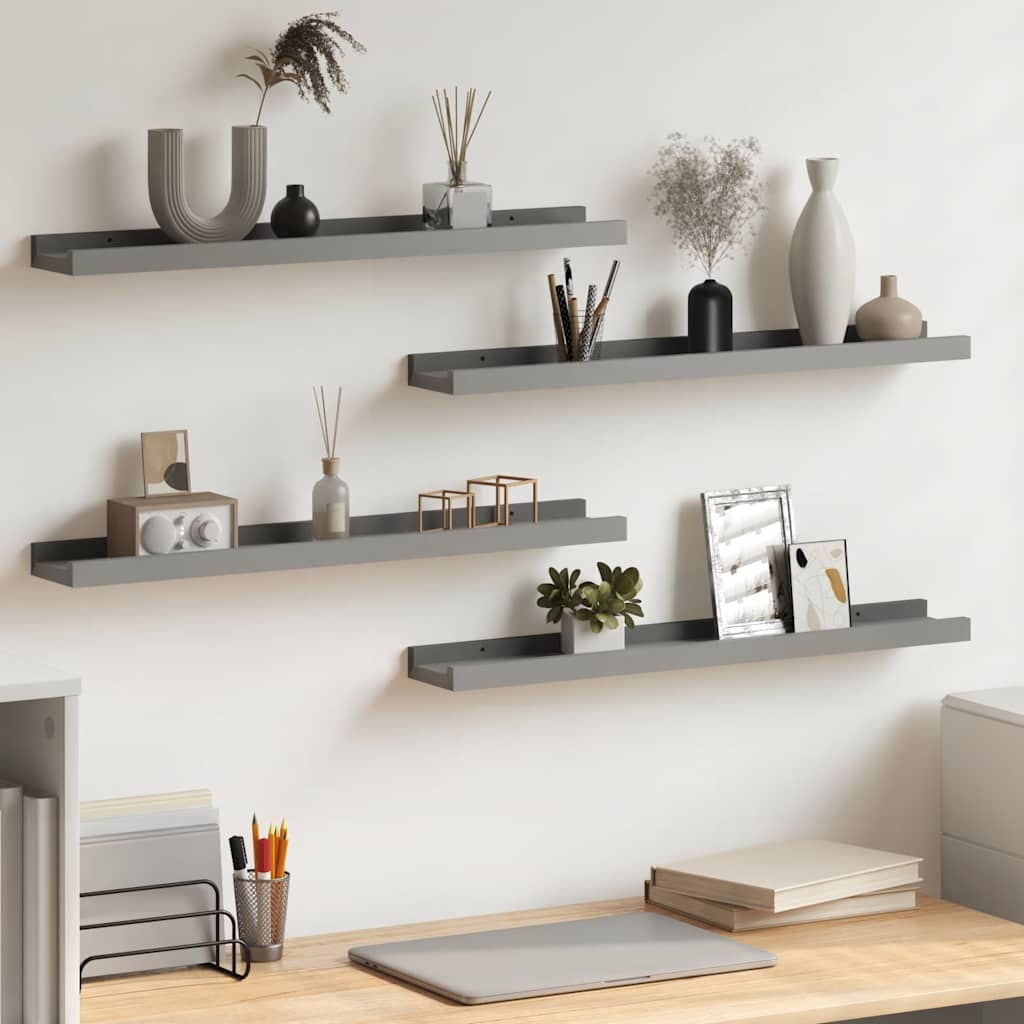 Wandschappen 4 st 60x9x3 cm grijs is nu te koop bij PeponiXL, paradijselijk wonen!