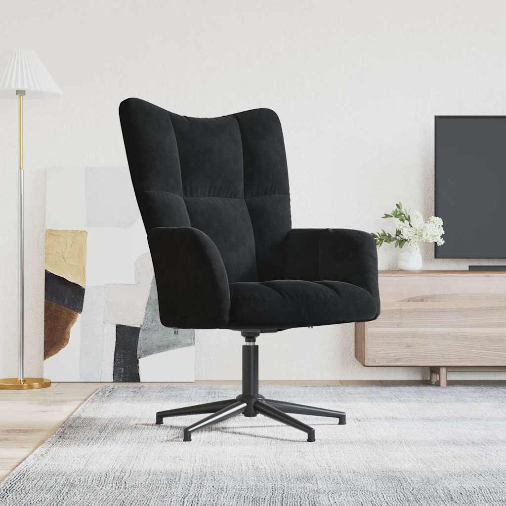 vidaXL Relaxstoel fluweel zwart