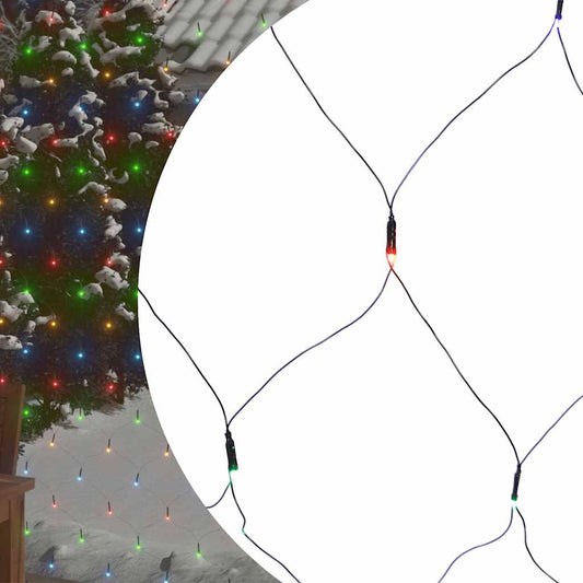 Kerstnetverlichting 204 LED's binnen/buiten 3x2 m meerkleurig is nu te koop bij PeponiXL, paradijselijk wonen!
