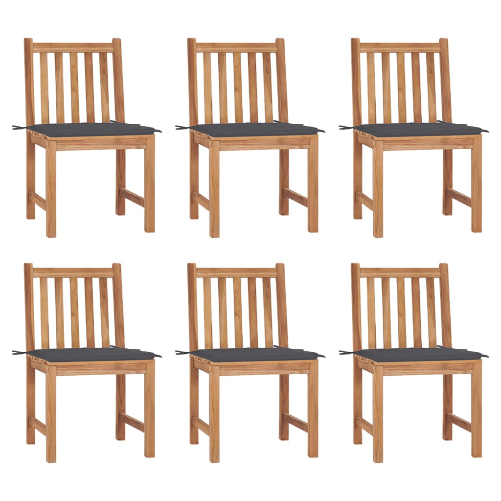 Tuinstoelen 6 st met kussens massief teakhout is nu te koop bij PeponiXL, paradijselijk wonen!