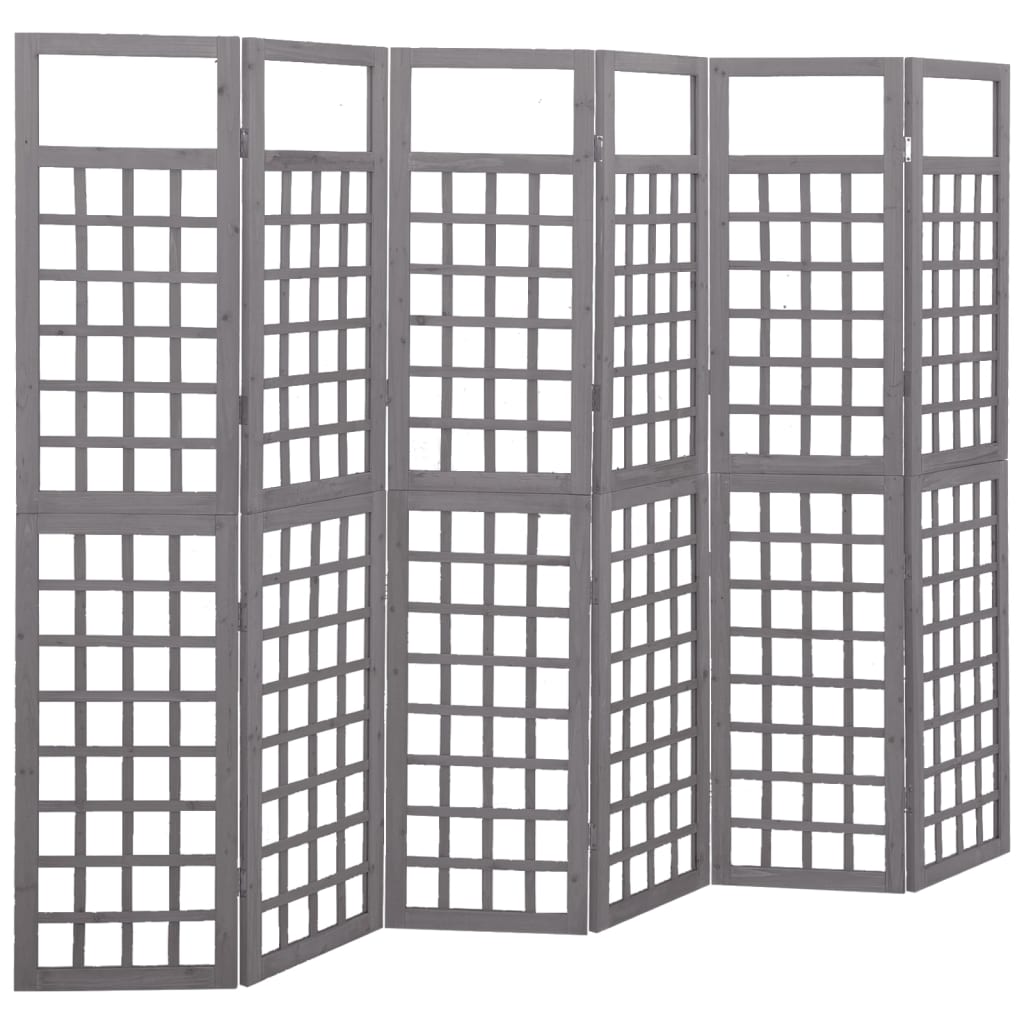 Kamerscherm/trellis met 6 panelen 242,5x180 cm vurenhout grijs is nu te koop bij PeponiXL, paradijselijk wonen!