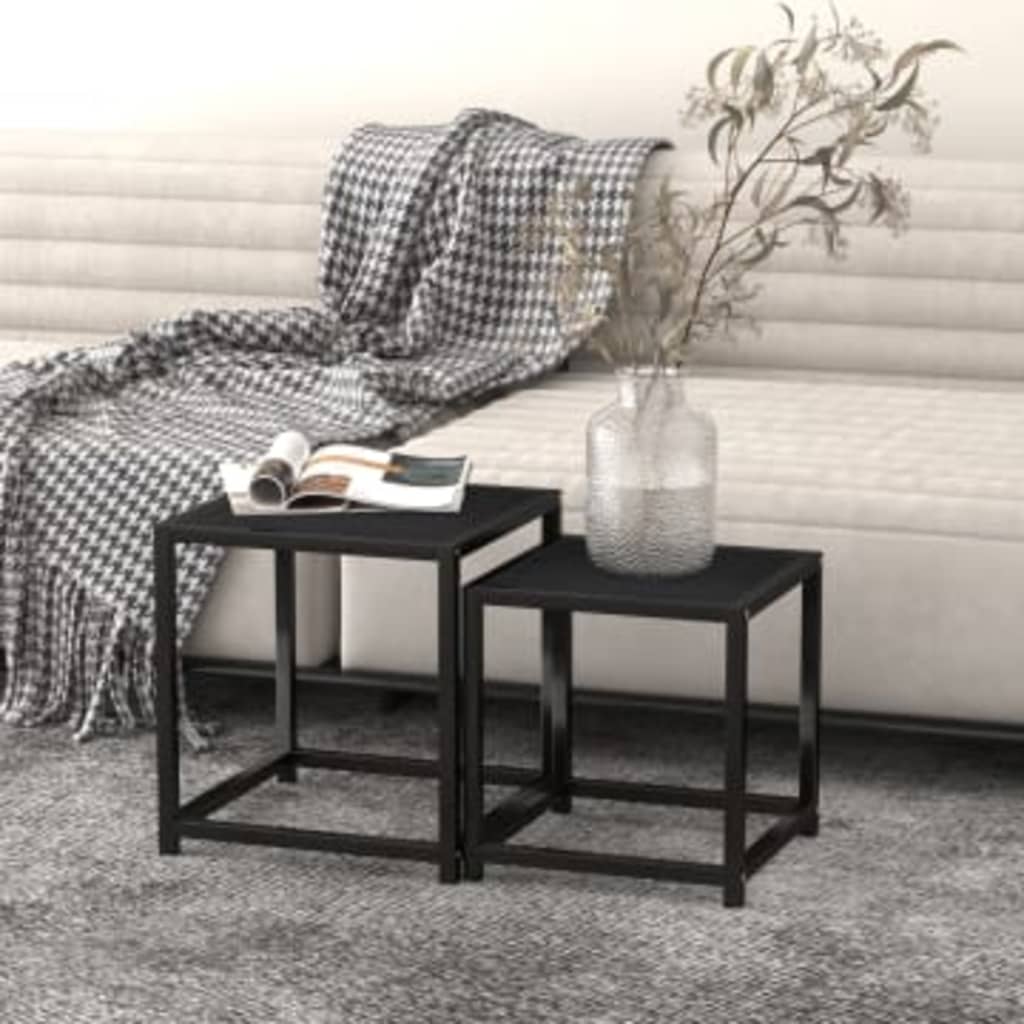 Salontafels 2 st MDF zwart is nu te koop bij PeponiXL, paradijselijk wonen!