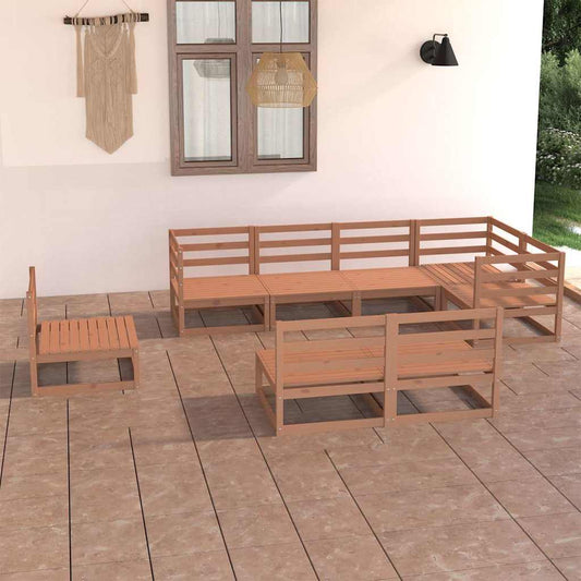 8-delige Loungeset massief grenenhout honingbruin is nu te koop bij PeponiXL, paradijselijk wonen!