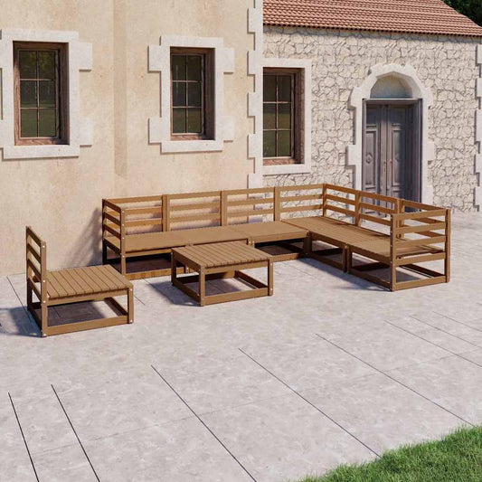 8-delige Loungeset massief grenenhout honingbruin is nu te koop bij PeponiXL, paradijselijk wonen!