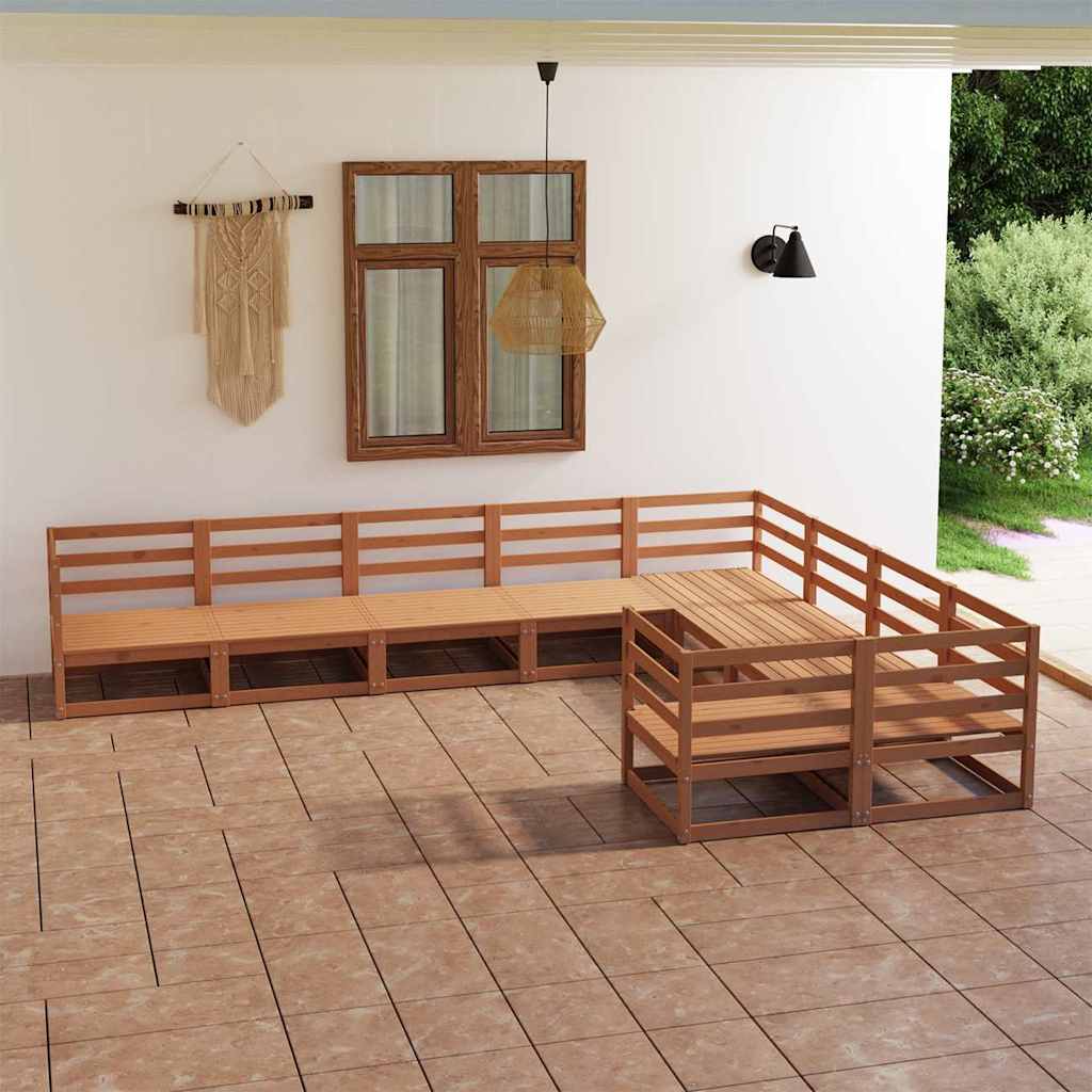 9-delige Loungeset massief grenenhout is nu te koop bij PeponiXL, paradijselijk wonen!