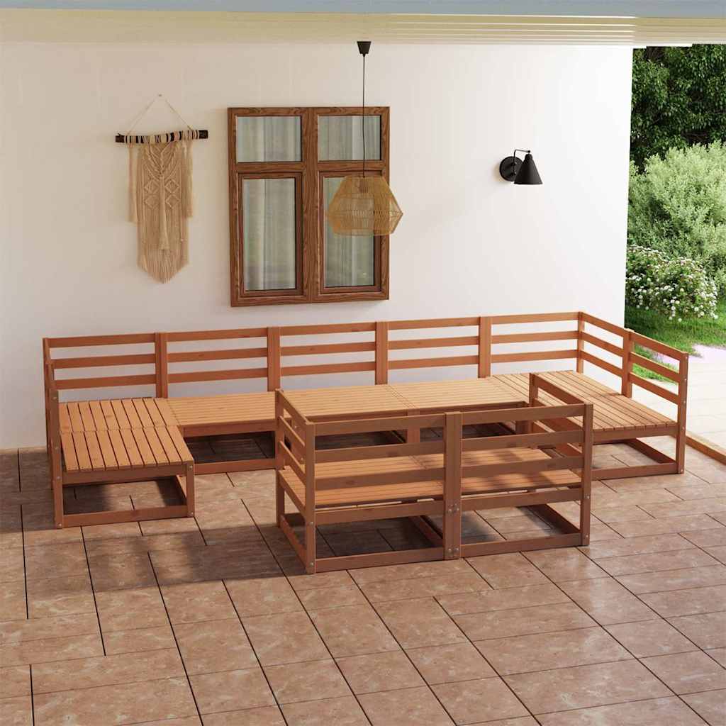 9-delige Loungeset massief grenenhout is nu te koop bij PeponiXL, paradijselijk wonen!