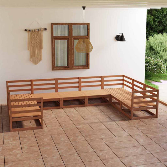9-delige Loungeset massief grenenhout is nu te koop bij PeponiXL, paradijselijk wonen!