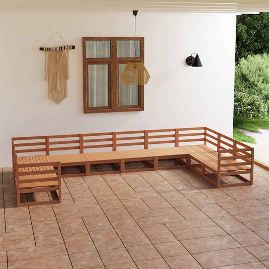 10-delige Loungeset massief grenenhout is nu te koop bij PeponiXL, paradijselijk wonen!