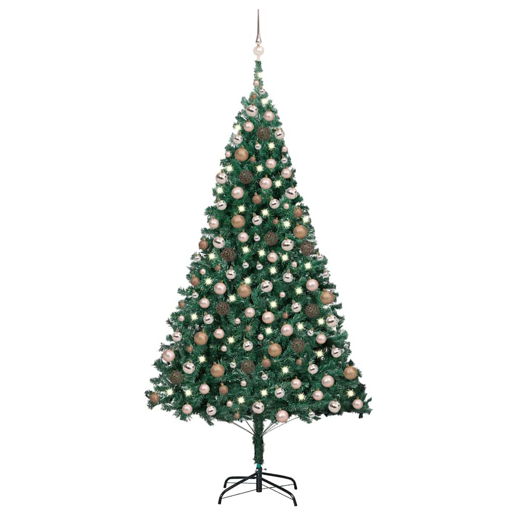 Kunstkerstboom met verlichting en kerstballen 240 cm groen is nu te koop bij PeponiXL, paradijselijk wonen!