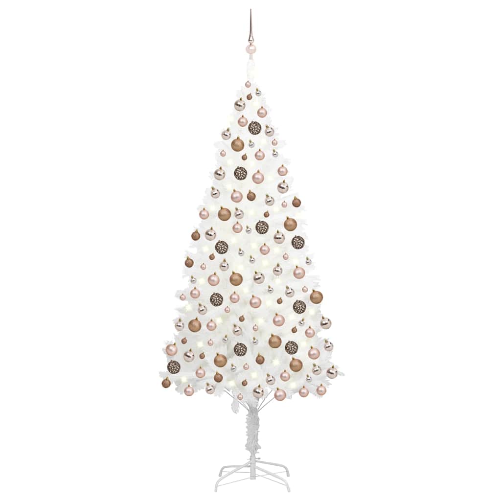 Kunstkerstboom met verlichting en kerstballen 240 cm wit is nu te koop bij PeponiXL, paradijselijk wonen!