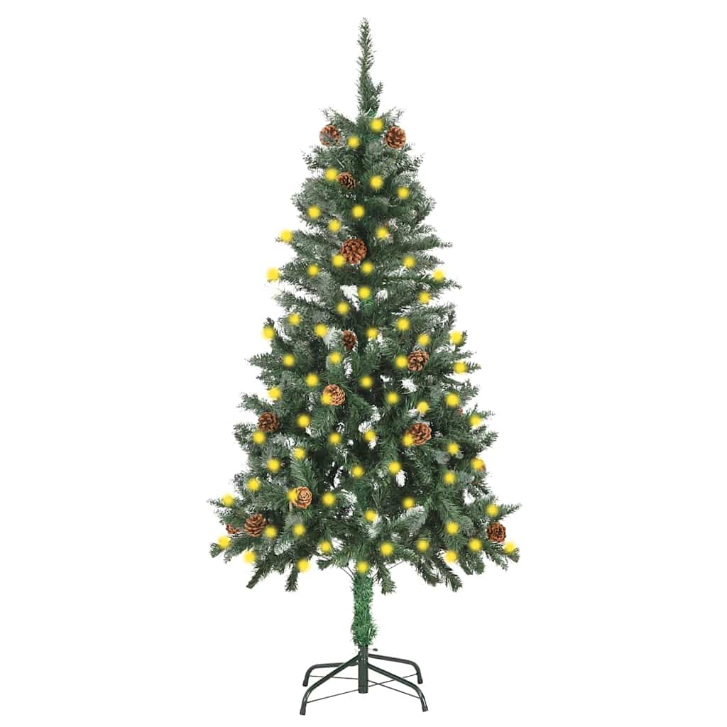 Kunstkerstboom met verlichting en dennenappels 150 cm is nu te koop bij PeponiXL, paradijselijk wonen!