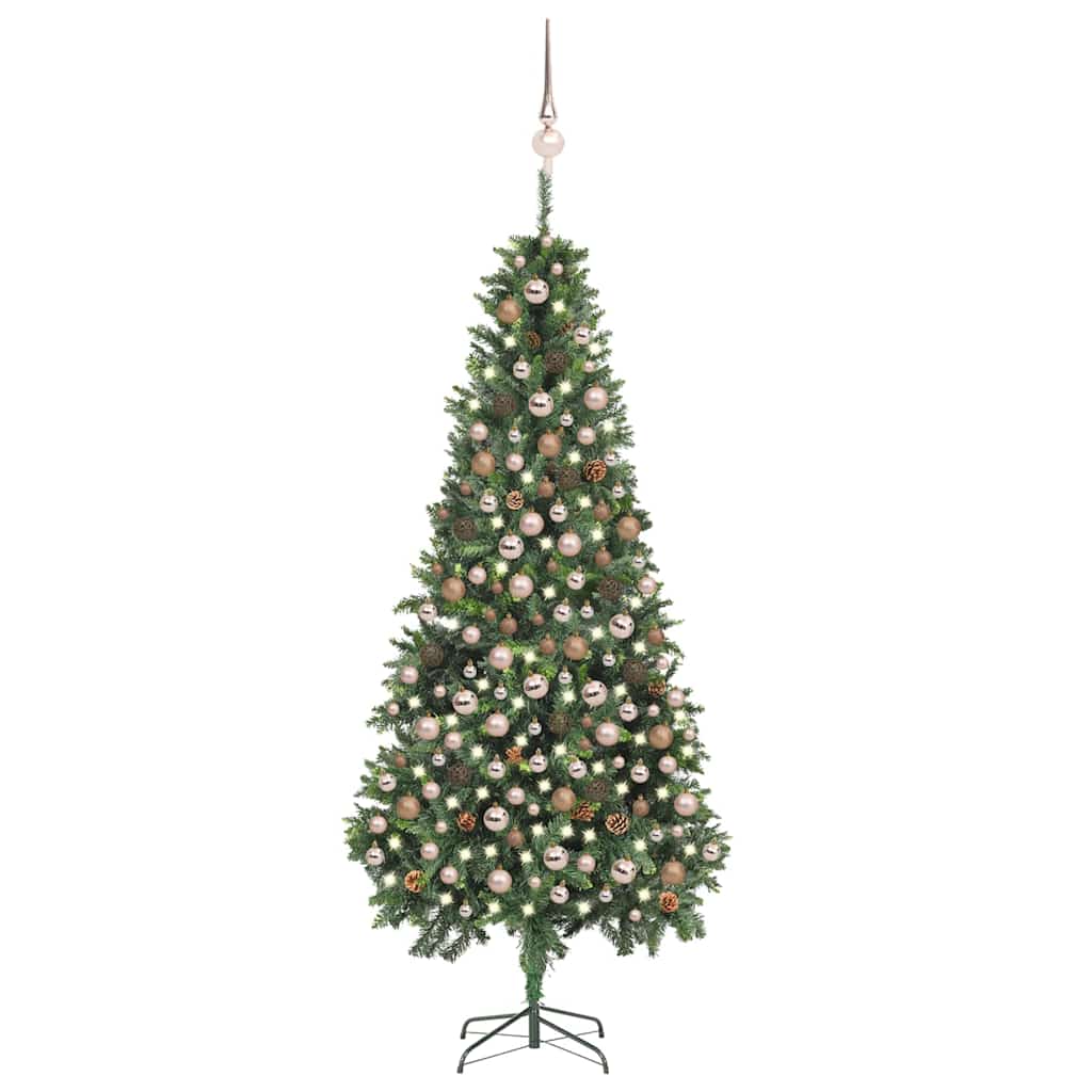 Kunstkerstboom met verlichting kerstballen dennenappels 210 cm is nu te koop bij PeponiXL, paradijselijk wonen!