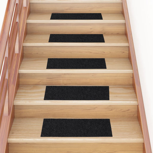 Trapmatten Zelfklevend 15 stuks 60x25 cm Zwart Rechthoekig is nu te koop bij PeponiXL, paradijselijk wonen!