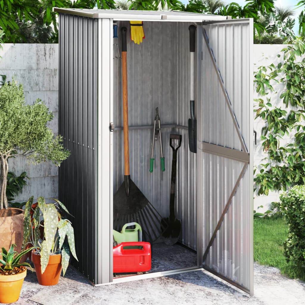 Tuinschuur 118,5x97x209,5 cm gegalvaniseerd staal grijs is nu te koop bij PeponiXL, paradijselijk wonen!