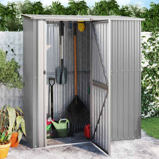 Tuinschuur 180,5x97x209,5 cm gegalvaniseerd staal grijs is nu te koop bij PeponiXL, paradijselijk wonen!