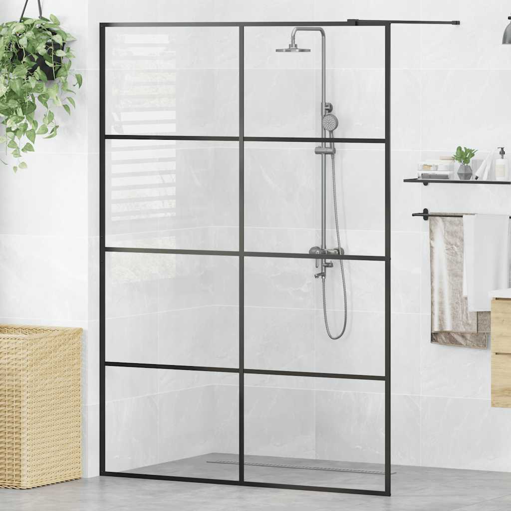 Inloopdouchewand 140x195 cm ESG-glas transparant en zwart is nu te koop bij PeponiXL, paradijselijk wonen!