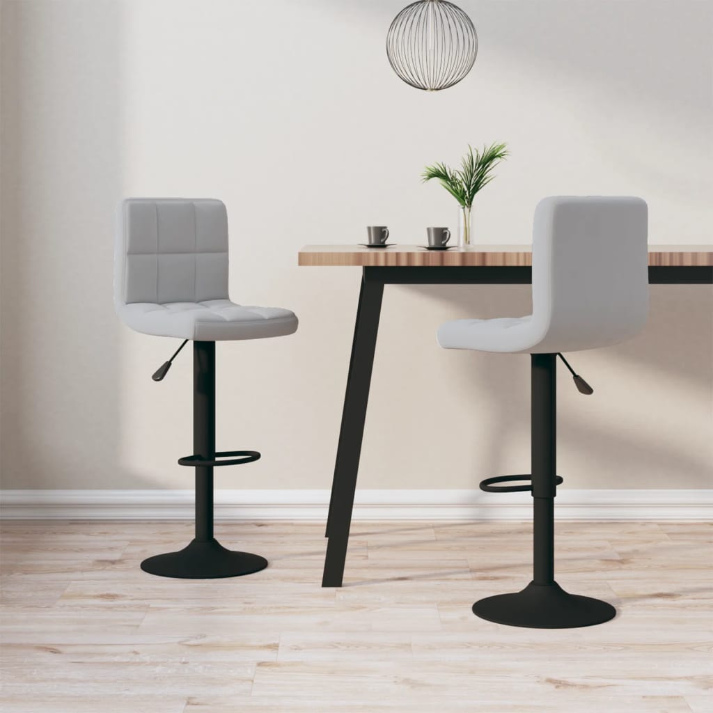 Barkrukken 2 st fluweel lichtgrijs is nu te koop bij PeponiXL, paradijselijk wonen!