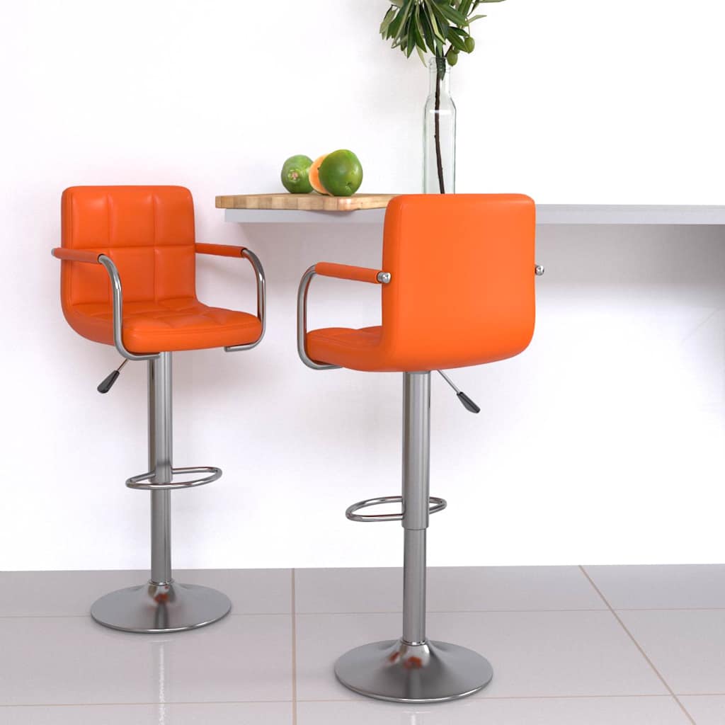 Barkrukken 2 st kunstleer oranje is nu te koop bij PeponiXL, paradijselijk wonen!