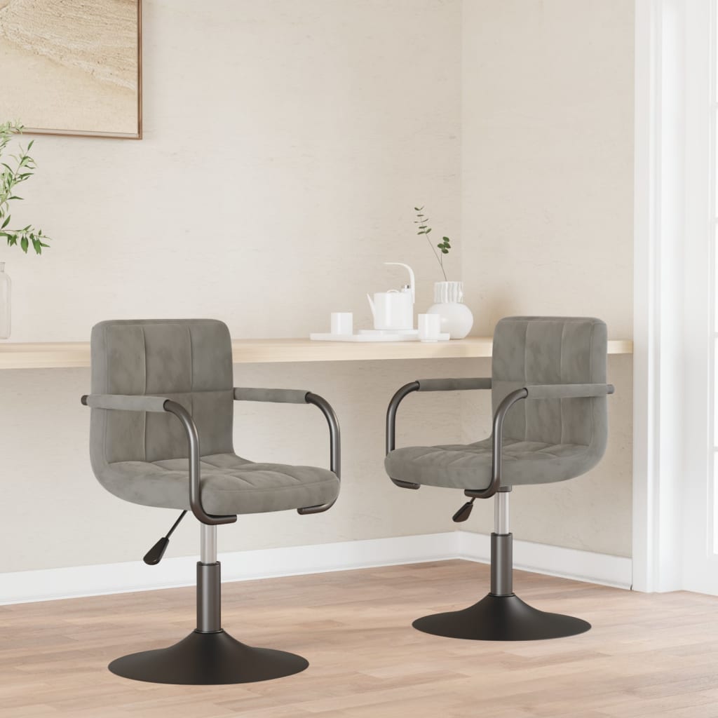 Eetkamerstoelen draaibaar 2 st fluweel lichtgrijs is nu te koop bij PeponiXL, paradijselijk wonen!