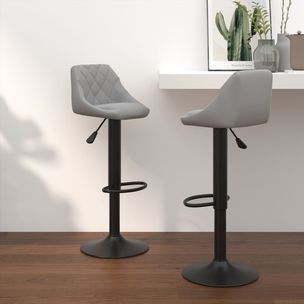 Barkrukken 2 st fluweel lichtgrijs is nu te koop bij PeponiXL, paradijselijk wonen!